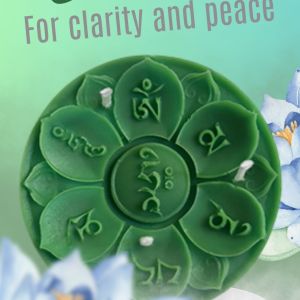 Green secret sealing candle for peace, clarity, and Buddhist ritual healing – Canace Dharma